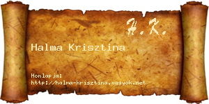 Halma Krisztina névjegykártya